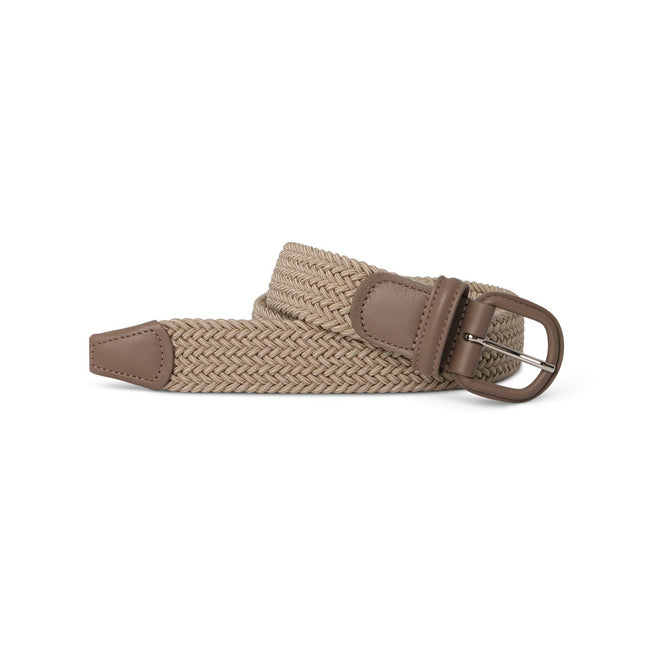 Belt - Woven With Leather Details Elastic