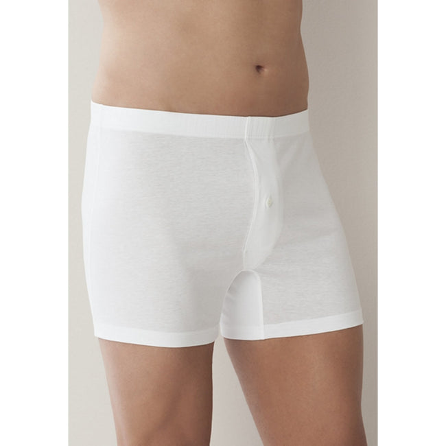 White One-Button Fly Boxer Briefs