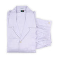 Pajamas Plain Colour Herringbone With Piping Shirt Long Sleeves Buttoned + Pants Cotton 