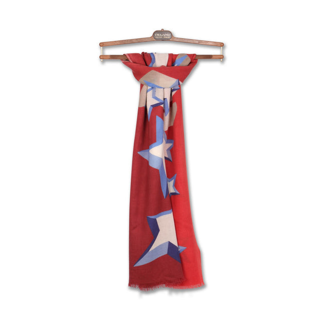 Scarf - Cashmere Star Print Frayed Ends 