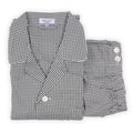 Pajamas - Checkered With Piping Shirt Long Sleeves Buttoned + Pants Cotton 