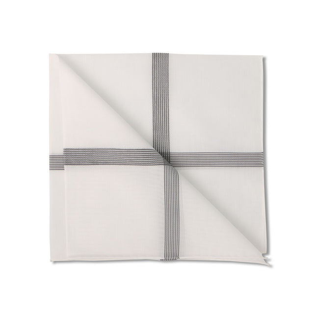 Striped 40cm White Handkerchief