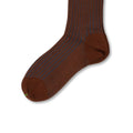 Plain Brown and Blue Plated Scotland Thread Long Socks