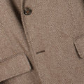 Brown Herringbone Cashmere Coat