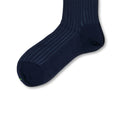Plain Jeans Blue and Blue Plated Scotland Thread Long Socks