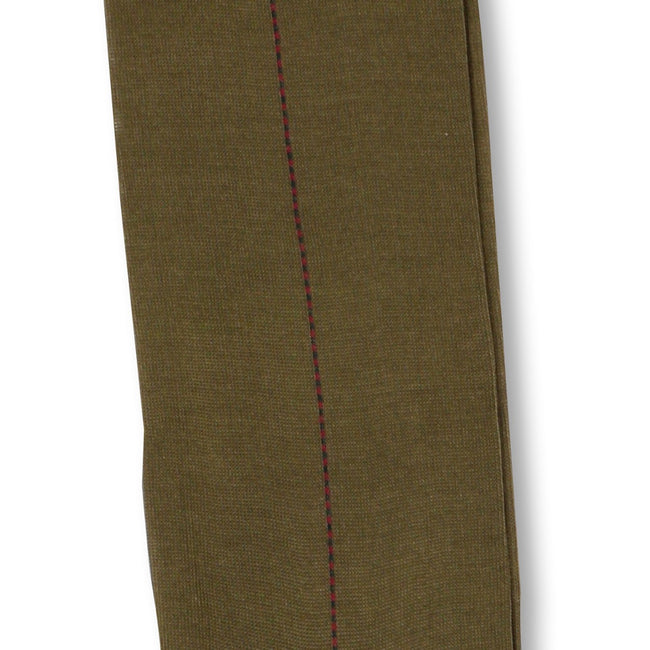 Plain Khaki and Navy/Red Clocked Scotland Thread Long Socks
