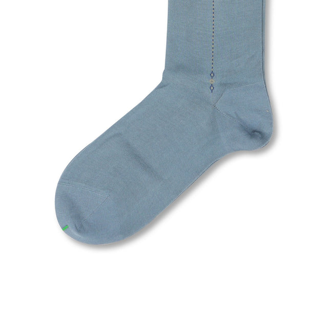 Plain Light Blue and Beige/Blue Clocked Scotland Thread Long Socks