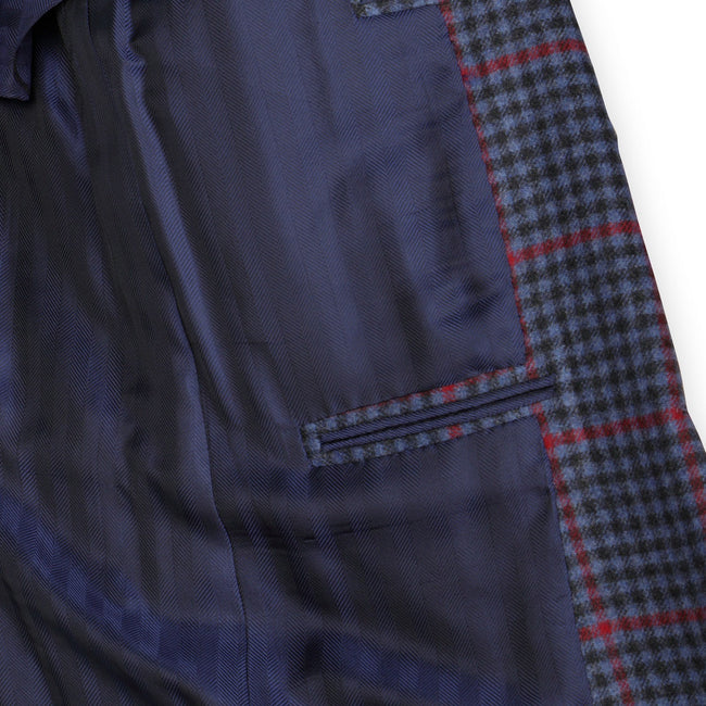 Blazer - Checkered Cashmere & Guanaco Argentina Unfinished Sleeves