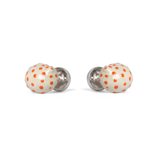 Cufflinks - Shell With Dots Sterling Silver & Enamel 