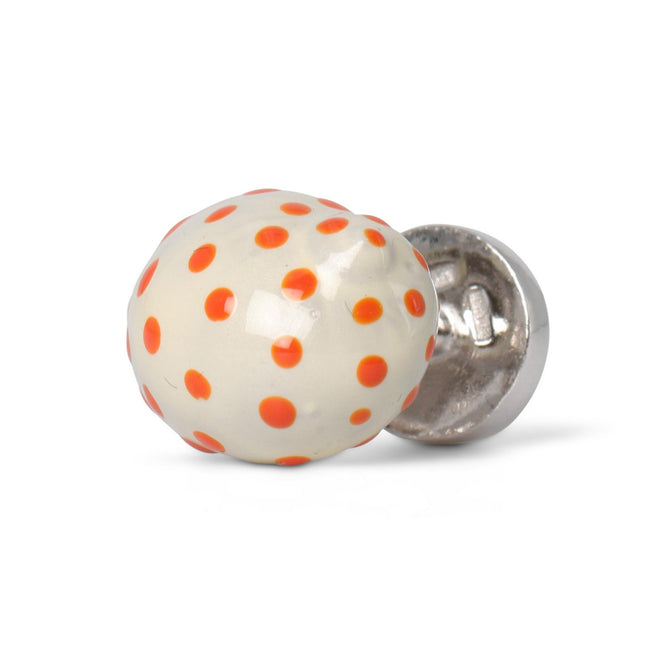 Cufflinks - Shell With Dots Sterling Silver & Enamel 