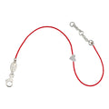 Bracelet Red Thread Rhodium Silver & Heart Pavé Diamond - IDENTITY Collection