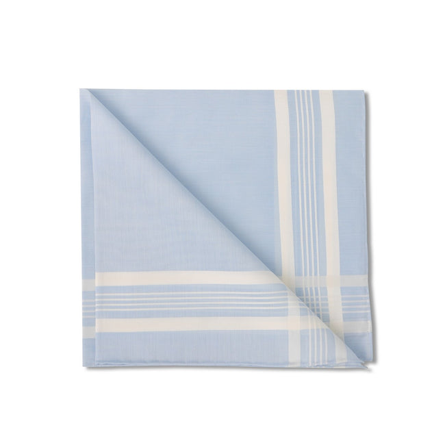 Striped 38cm Light Blue Handkerchief