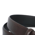 Belt - Grained Leather Silver Buckle