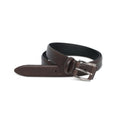 Belt - Grained Leather Silver Buckle