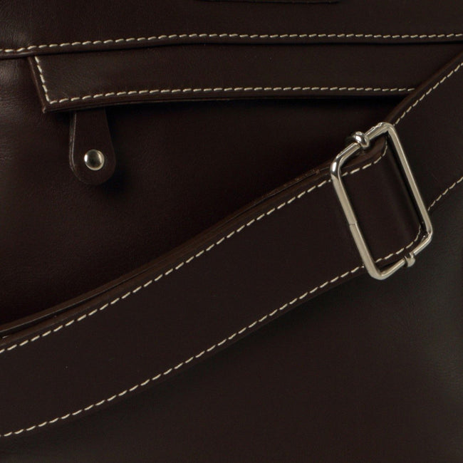 Chocolate Brown Leather Travel Bag : LIPARI 