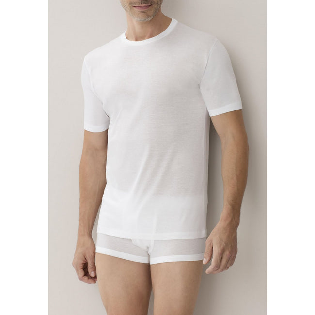 White Cotton Crew Neck Short Sleeves T-Shirt