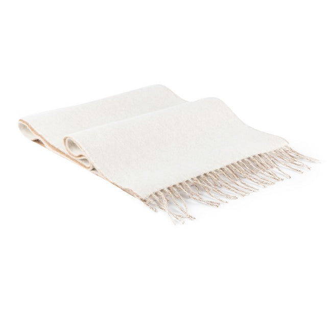 Camel and Chalk Reversible Angora Scarf
