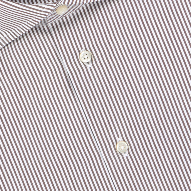 Striped White and Brown Shirt