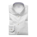 White Solid Twill Shirt With Contrast Trim