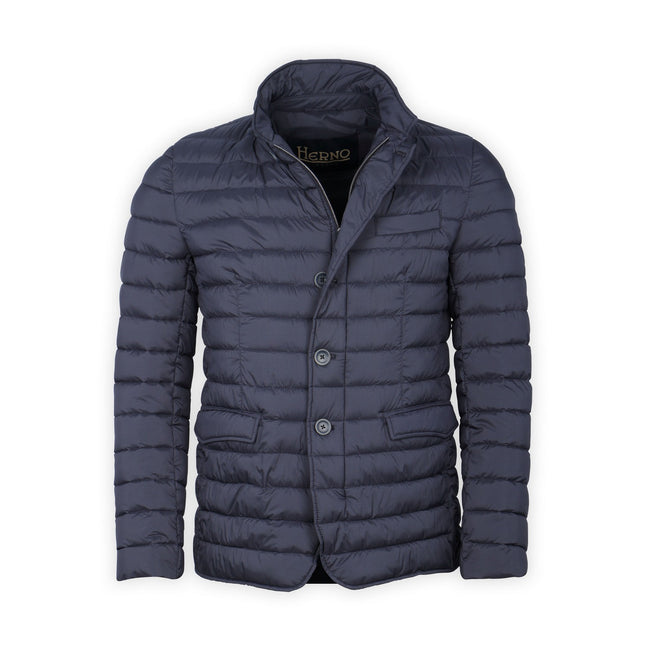 Quilted Jacket - Polyamide Zipped + Buttoned 