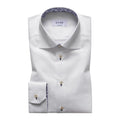 White Twill Shirt With Contrast Trim