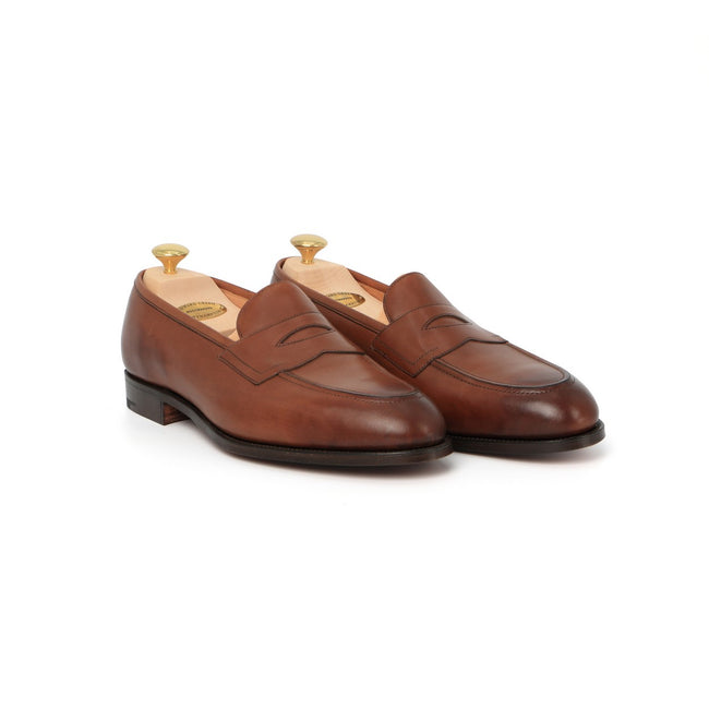 Penny Loafers - PICCADILLY Burnt Pine Leather & Leather Soles Apron