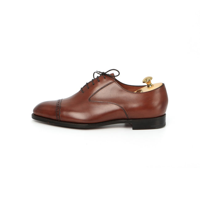 Half Brogue Derbies - HYTHE Burnt Pine Leather & Leather Soles Lace-Ups