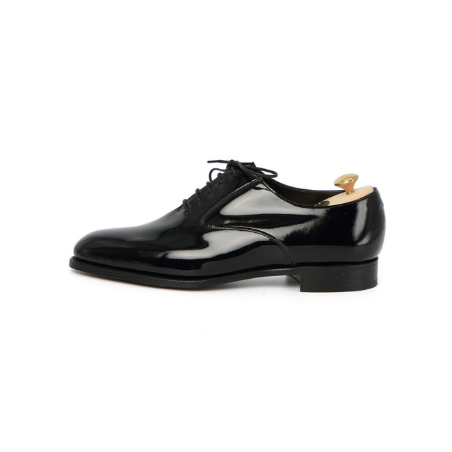 Smoking Oxfords - LADBROKE Black Patent Leather & Leather Soles Lace-Ups
