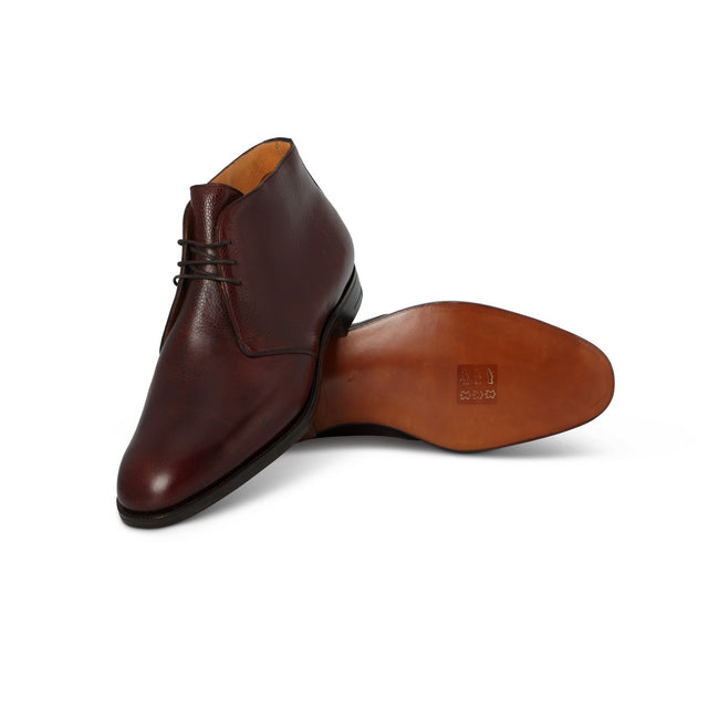 Boots - BANBURY Mahogany Coucal Leather & Leather Soles