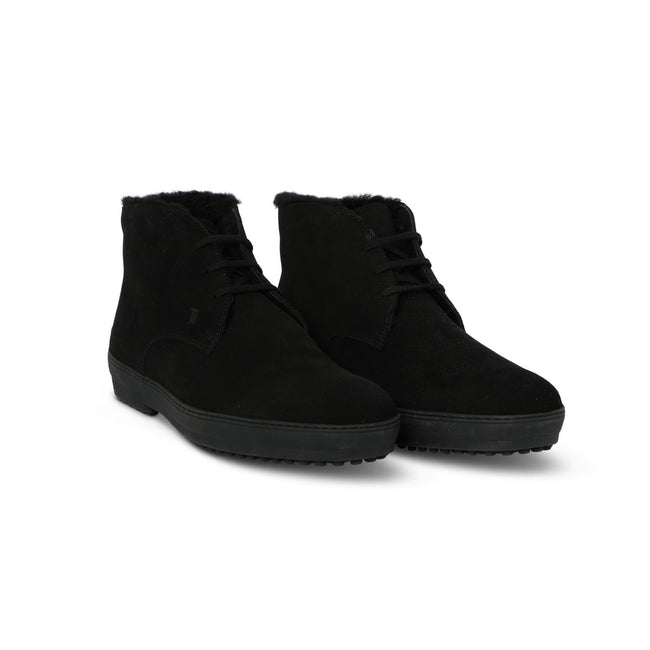 GOMMINI Fured Boots in Black Suede