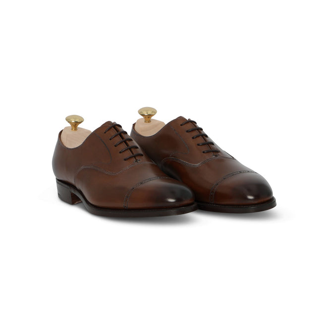 Oxfords - MIDFORDS Dark Oak Leather & Leather Soles Lace-Ups