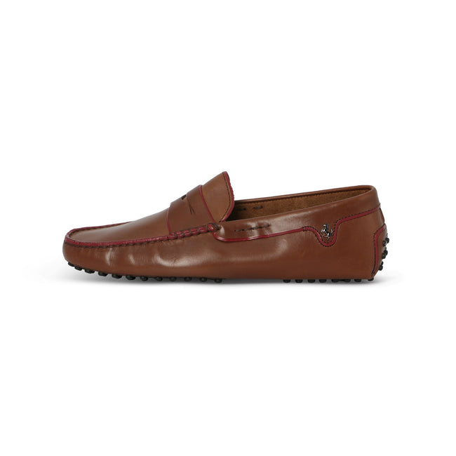 FERRARI Loafers in Brown Patent Antique Leather
