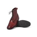 Boots - GALWAY Leather & Rubber Soles Lace-Ups Eyelets + Hooks 