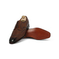 Derbies - COWES Double Wing Leather & Leather Soles Lace-Ups + Medallion   