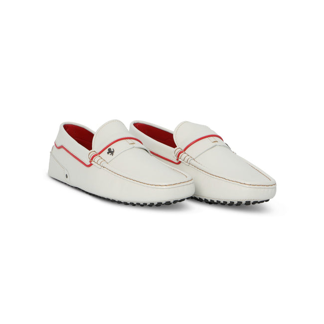 Tod's for Ferrari Loafers in White Leather