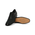 Derbies in Black Leather - Leather Sole