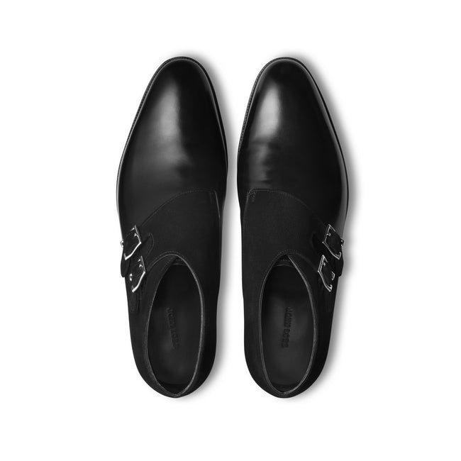 Oake Monks in Black Leather and Suede