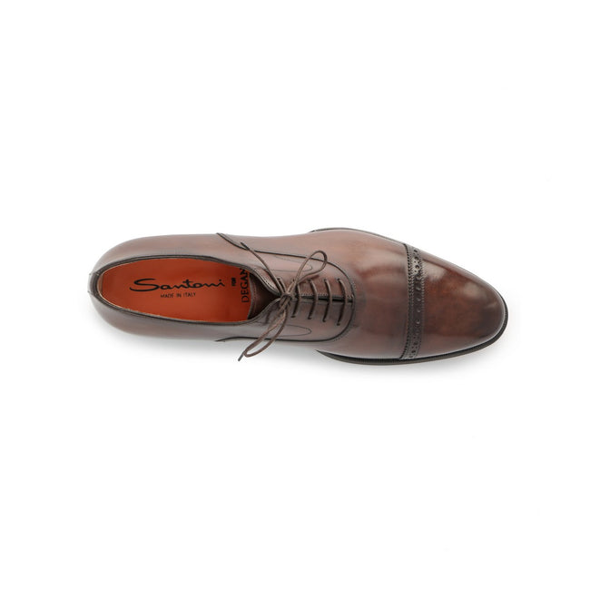 Wilson Toe-Cap Laced Oxfords in Brown Leather