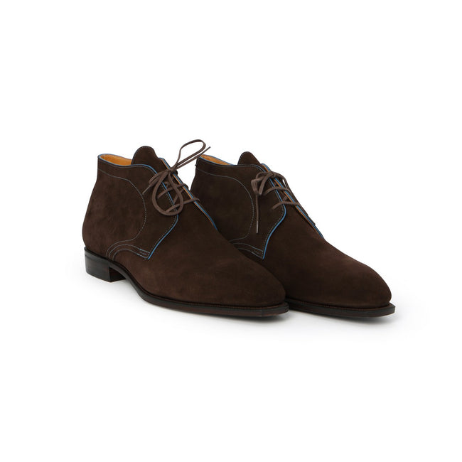 Chukka Boots - PULLMAN Suede With Blue Piping Lace-Ups