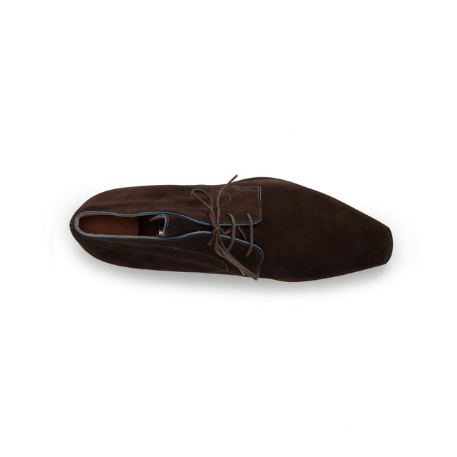 Chukka Boots - PULLMAN Suede With Blue Piping Lace-Ups