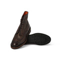 TRICKERS Laced Boots in Brown Leather - Rubber Sole