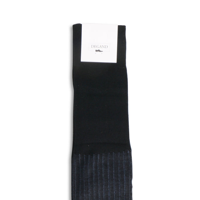 Plain Navy and Light Blue Plated Cotton Long Socks