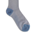 Caviar Light Blue and White Cotton Long Socks