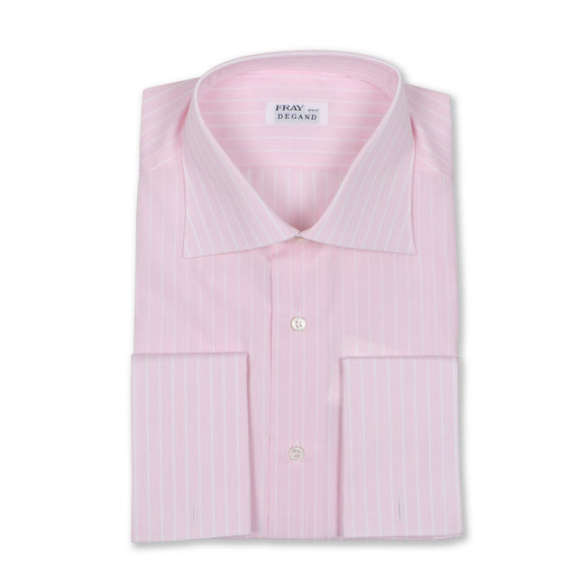 Striped Pink Double Cuff Shirt