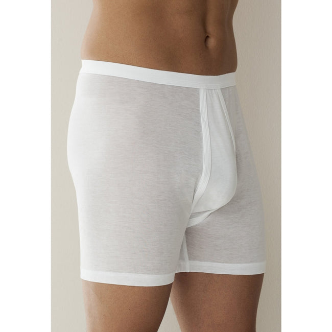 White Extra-Long Open Fly Boxer Briefs