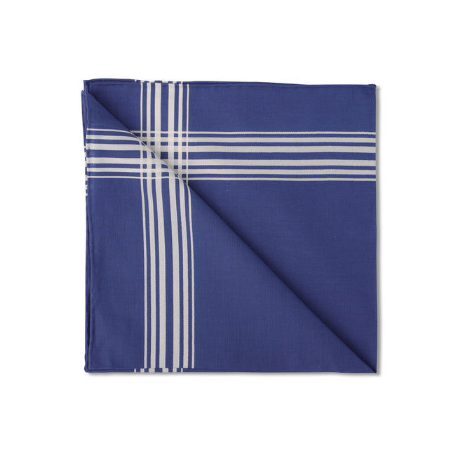 Striped 48cm Blue Handkerchief