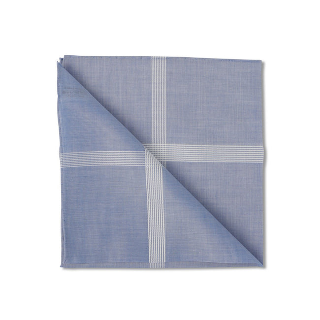 Striped 40cm Light Blue Handkerchief