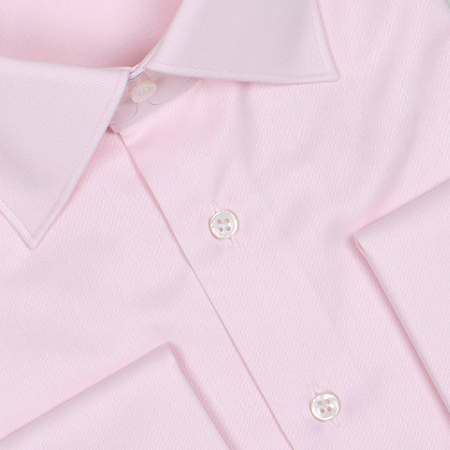 Plain Pink Double Cuff Shirt