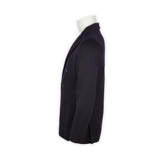 Double-Breasted Blazer - Merino Wool Knitted Finished Sleeves