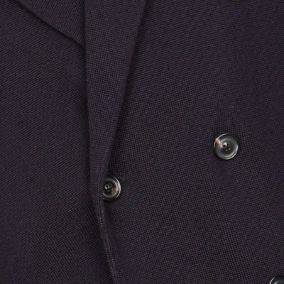 Double-Breasted Blazer - Merino Wool Knitted Finished Sleeves